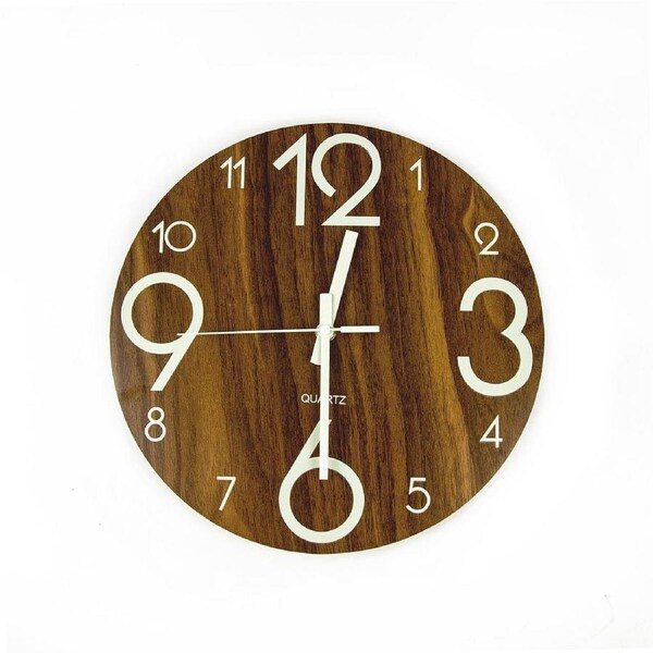 Circular Luminescent Wooden Wall Clock