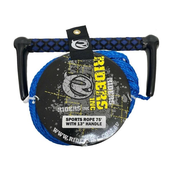 Riders Inc 75' BLUE Waterski Tow Rope with 13" Aluminium Core Handle