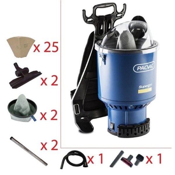 Pacvac Superpro + Bonus Kit Backpack Vacuum Cleaner With Extras