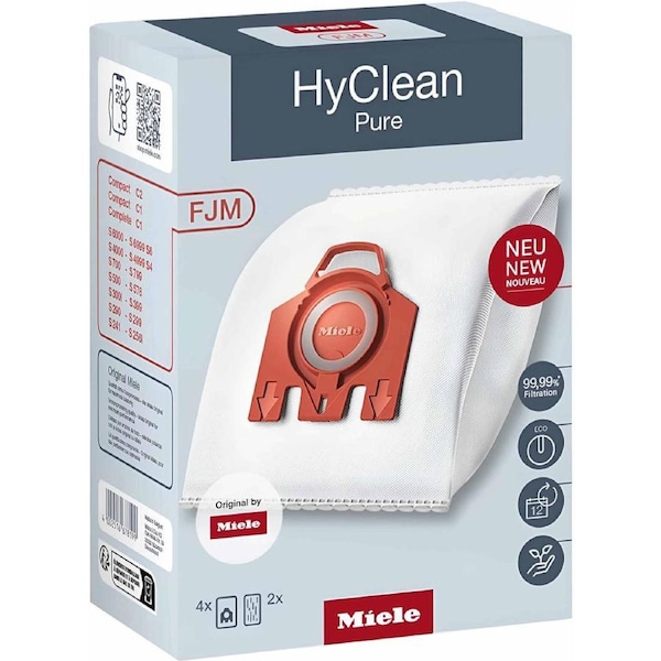 Miele FJM Vacuum Bags HyClean Pure Original pack of 4, Original Miele