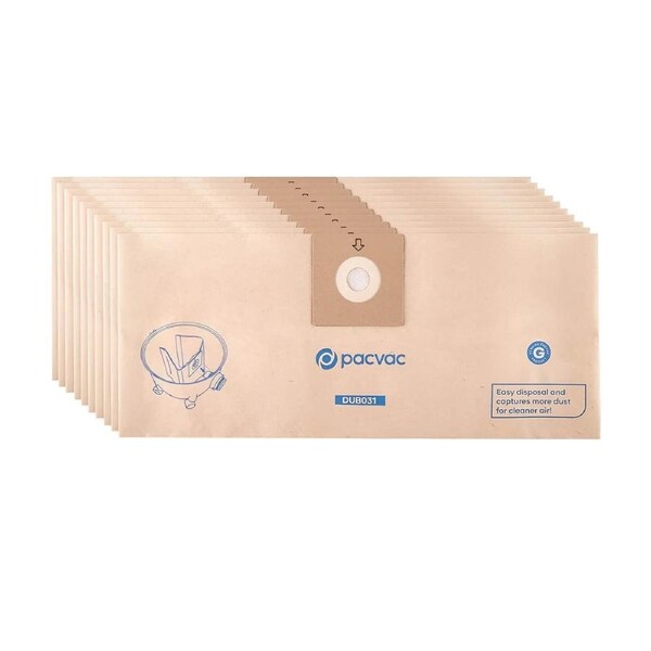 10x Genuine Pacvac Glide Paper Sealed Vacuum Cleaner Bags 15L