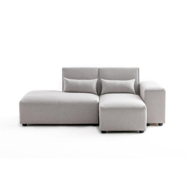 Foret 3 Seater Sofa Modular Corner Lounge Couch Fabric Left Chaise Ottoman Beige