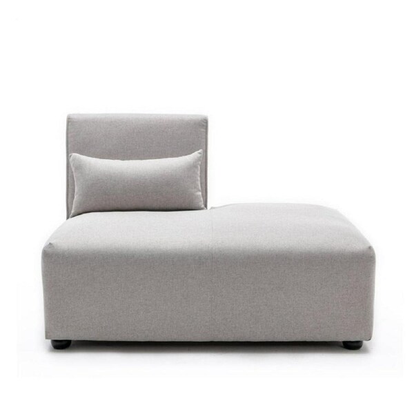 Foret 1pc Sofa Modular Extension Lounge Couch Fabric Right Seater Chaise Ottoman Beige