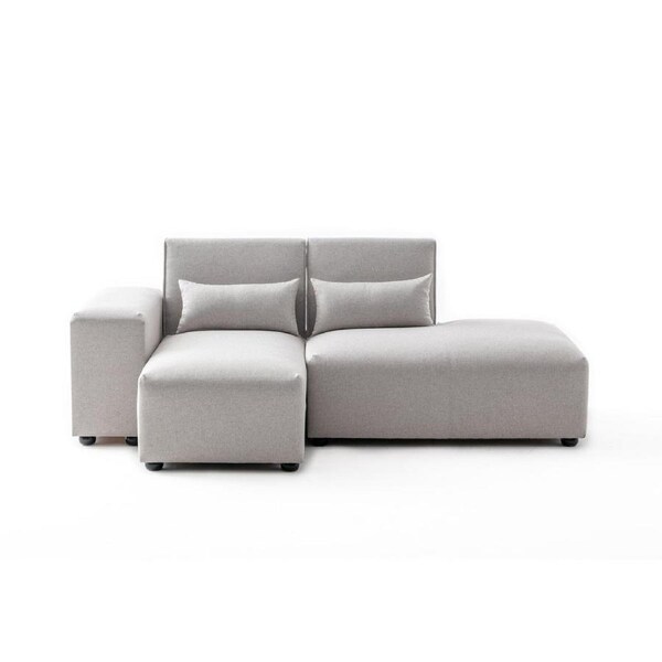 Foret 3 Seater Sofa Modular Corner Lounge Couch Fabric Right Chaise Beige