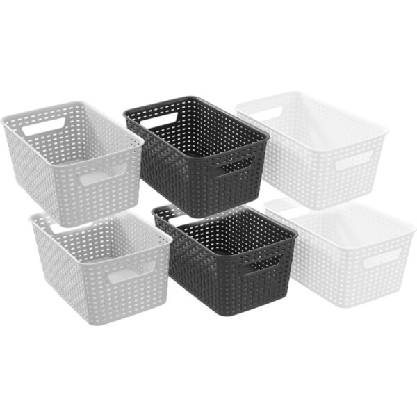6x Boxsweden Woven Storage/Container Basket Organiser 28x18.5x13cm BPA Free Ast