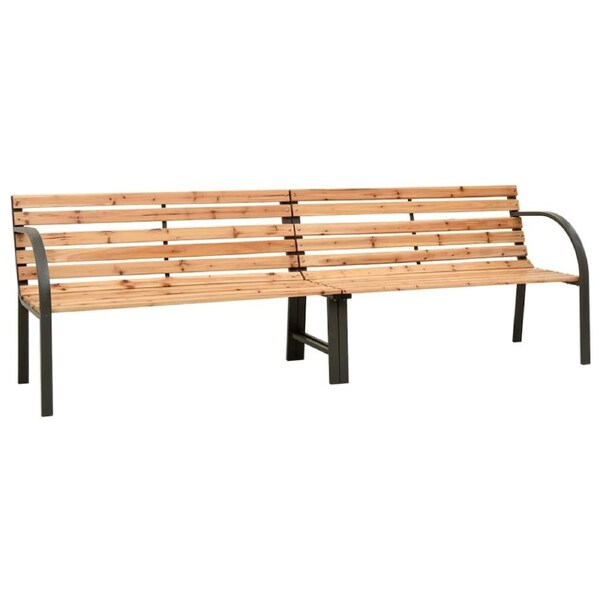 Twin Garden Bench 241 cm Solid Wood Chinese Fir vidaXL