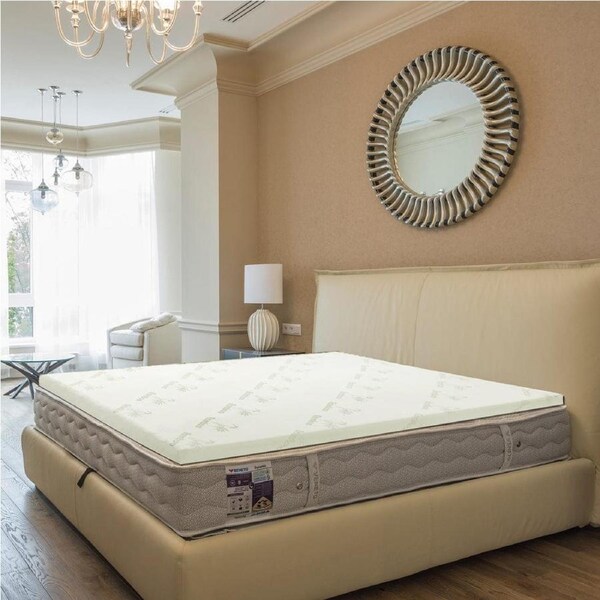 6cm Memory Foam Mattress Topper with Bamboo Cover - King