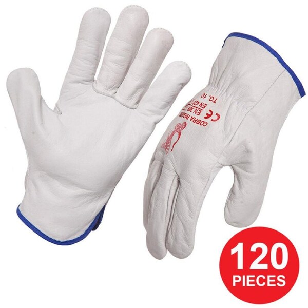 120pcs Cobra Grey Riggers Work Gloves - Extra Large