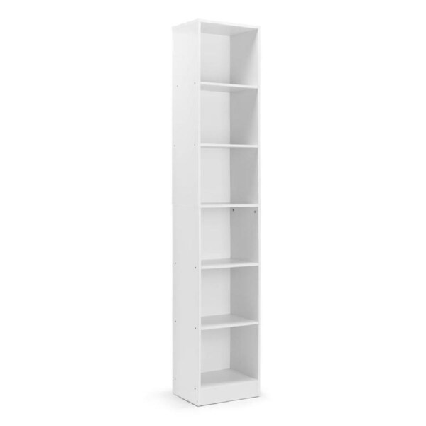 Belle Bookshelf 6 Tier Bookcase Shelving Unit 40cm White