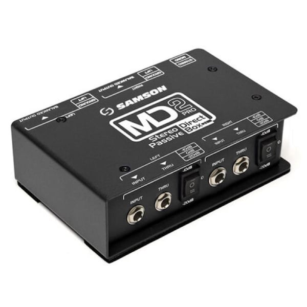 Samson Audio MD2PRO Pro Stereo/Mono Passive Direct Box f/Musical Instruments BLK