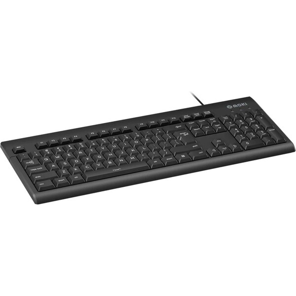 Moki USB-A Wired/Corded Keyboard For PC/Laptop/Computer Home/Office Black