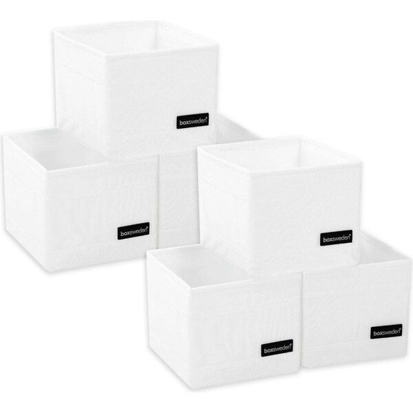 2x 3PK Boxsweden Kloset 14cm Storage Cube Wardrobe/Closet Square Organiser White