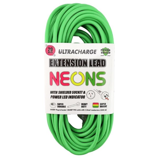 Ultracharge 20m 10A Extension Lead - Green - UR24020NG