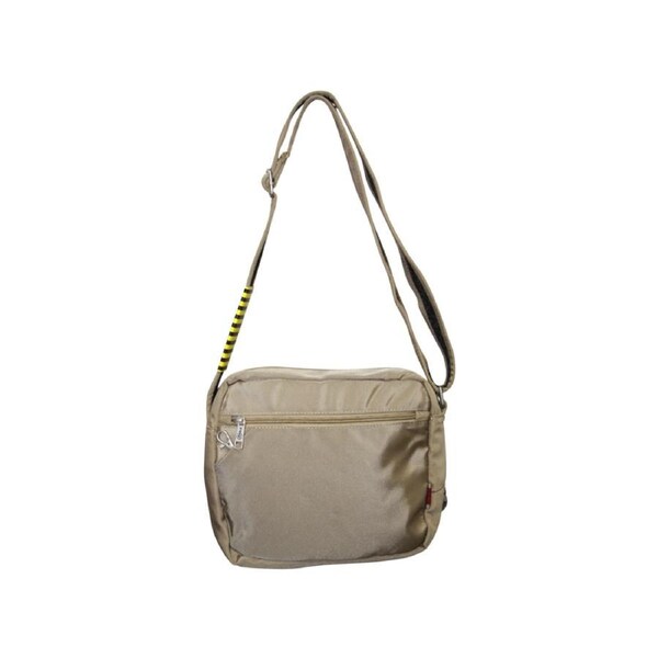 FIB Mens Crossbody Shoulder Bag Travel Satchel Adjustable Strap - Sand