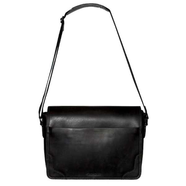 Futura Mens Laptop Messenger Sling Bag School Work Shoulder Strap - Black