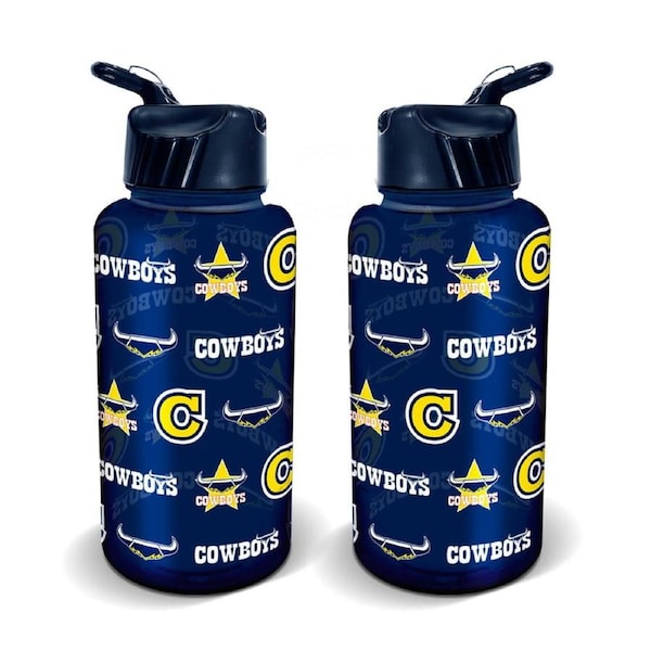 North QLD Queensland Cowboys NRL TEAM Large Flip Drink Water Bottle