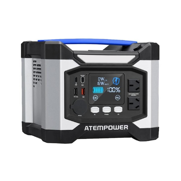 ATEM POWER 500W Portable Power Station Generator Solar Charging Battery Backup