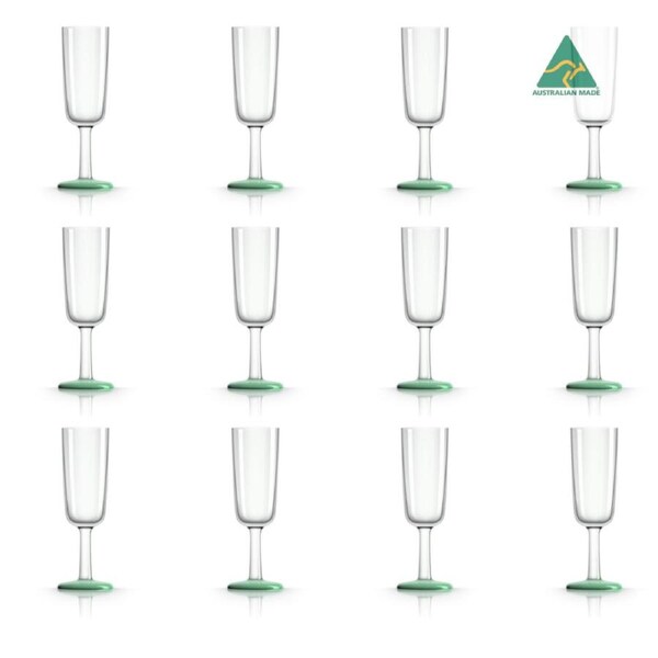 12 x Marc Newson Tritan® Forever Unbreakable Non Slip Flute 180ml - Green Glow
