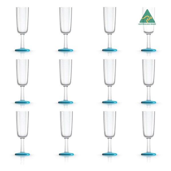 12 x Marc Newson Tritan® Forever Unbreakable Non Slip Flute 180ml - Vivid Blue
