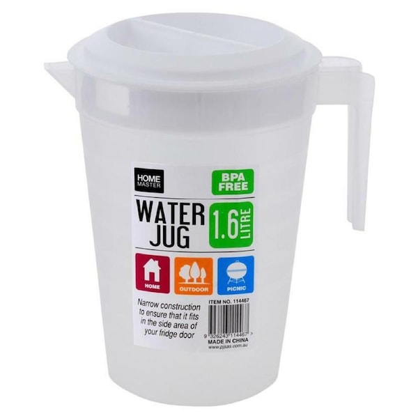 Ozoffer Plastic Water Jug Cold Drink Set BPA FREE with Lid 1.6L