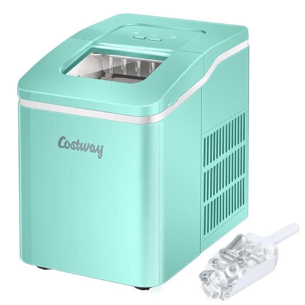 Costway 12KG Portable Ice Maker Ice Cube Machine Countertop Bar Cafe w/Scoop Green