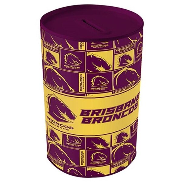 Brisbane Broncos NRL Tin Can Money Box