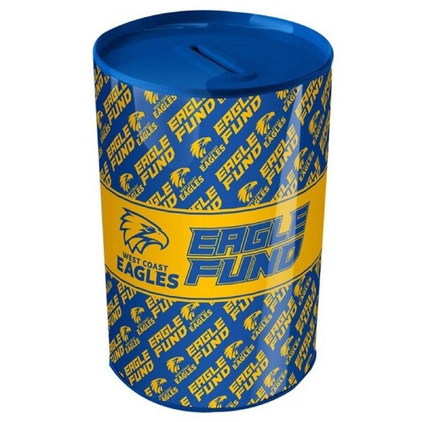 West Coast Eagles AFL Tin Can Money Box