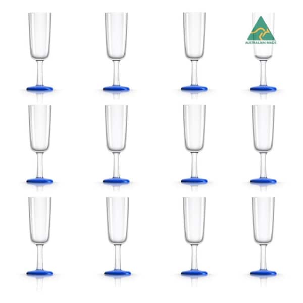 12 x Marc Newson Tritan® Forever Unbreakable Non Slip Flute 180ml - Klein Blue