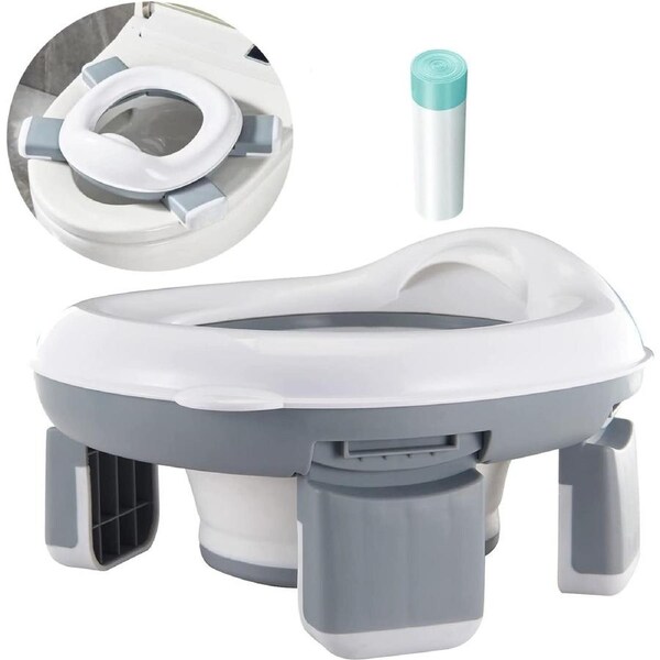 Foldable Portable Potty Training Seat for Toddler Kids Travel with Travel Bag and Storage Bag