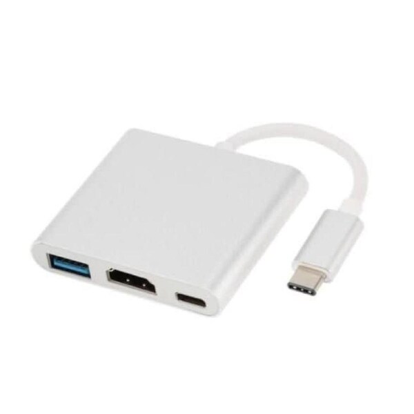 3IN1 USB 3.1 Type-C USB-C to Female HUB 4K HD HDMI Data Charging Cable Adapter