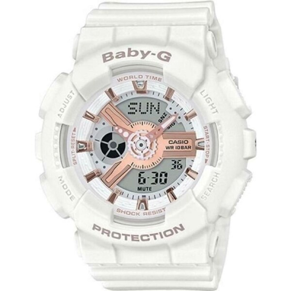 Casio Baby-G White/Rose Gold Analogue/Digital Watch BA110RG-7A BA-110RG-7A