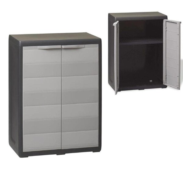 Lockable Garden Cabinet Adjustable Shelf Outdoor Tool Cupboard Storage Organiser