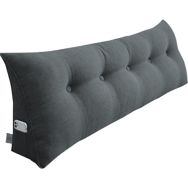 SOGA 150cm Dark Grey Triangular Wedge Bed Pillow Headboard Backrest Bedside Tatami Cushion Home Decor