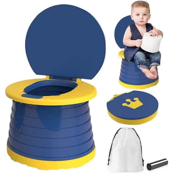 Portable Potty for Kids Toddlers Foldable Travel Potty Training Seat for Car, Camping, Outdoor, Indoor