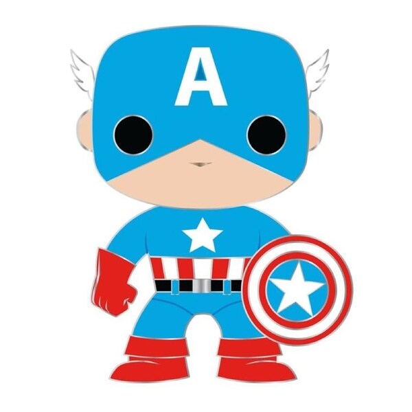 Marvel #07 Captain America 10cm Pop! Enamel Pin/Badge w/Stand Collectible 12y+