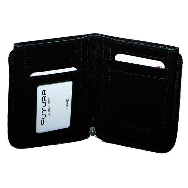 Futura RFID Leather Zip Around Wallet - Black