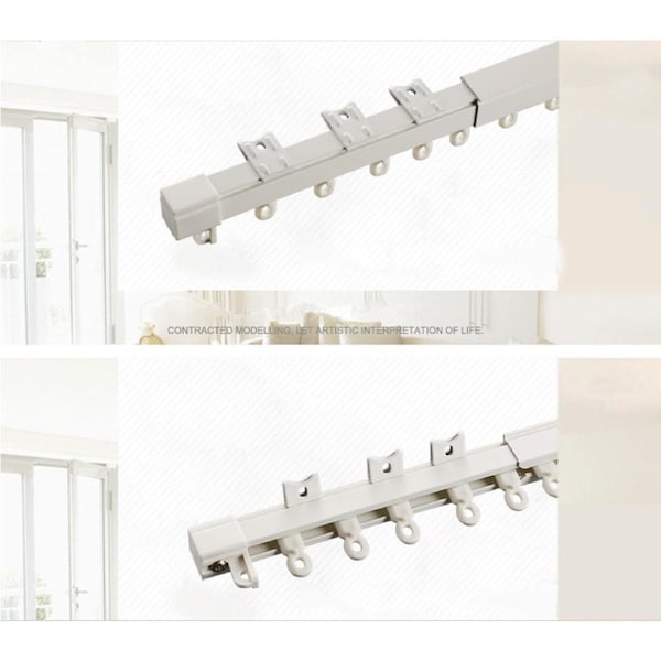 Extendable Curtain Rail Ceiling Mount Curtain Track System With Hooks 1.5m~4.1m