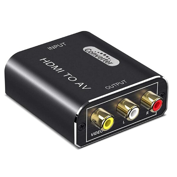 HDMI to RCA Converter 1080p AV 3RCA CVBs Composite Video Adapter Supports PAL/ NTSC for TV Stick Chromecast Apple TV PC Laptop Xbox DVD