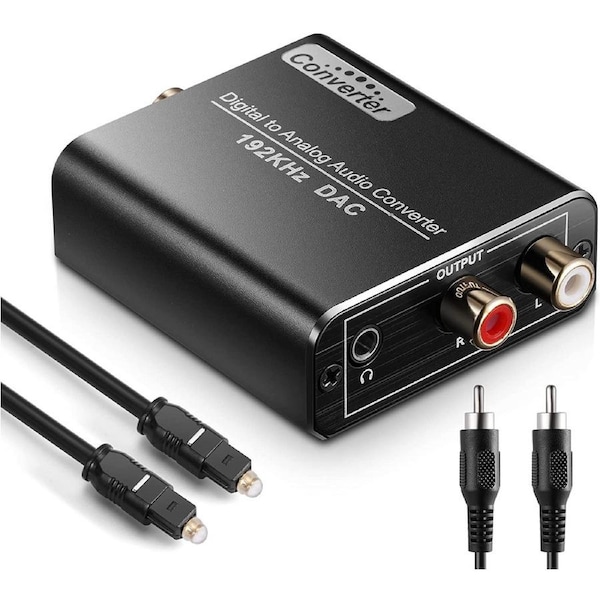 Digital to Analog Audio Converter, SPDIF Optical to L/R RCA, Toslink Optical to 3.5mm Jack Adapter for PS3 HD DVD PS4 Amp Apple TV Home Theatre