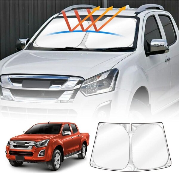 WindScreen Sun Shade for Isuzu D-MAX 2012-2020 Blocks UV Rays Sun Visor Protector Foldable Sunshade