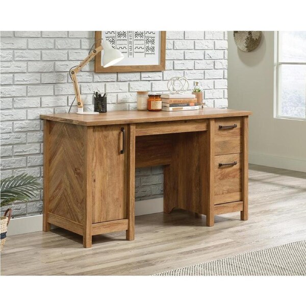 Sauder Cannery Bridge Executive Office Desk Computer Table 1 door 3 drawers woodgrain