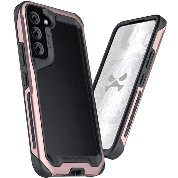 Ghostek Samsung Galaxy S22 Atomic Slim Series Aluminum Bumper Clear Back Protective Case Pink