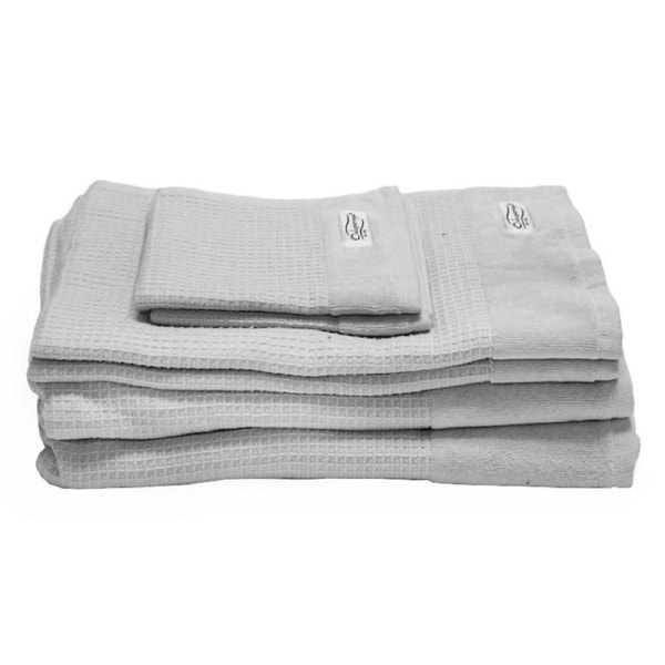 Onkaparinga 6 Piece Mossman Waffle Cotton Towel Pack Silver