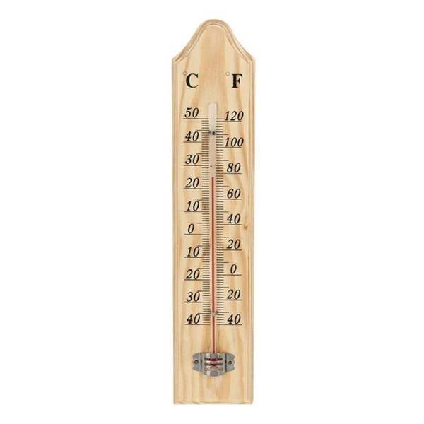 Classic Thermometer Wooden Temperature Indoor Celsius Fahrenheit Mountable