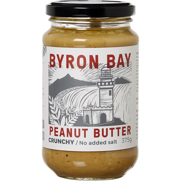 Byron Bay Crunchy Unsalted Peanut Butter 375g