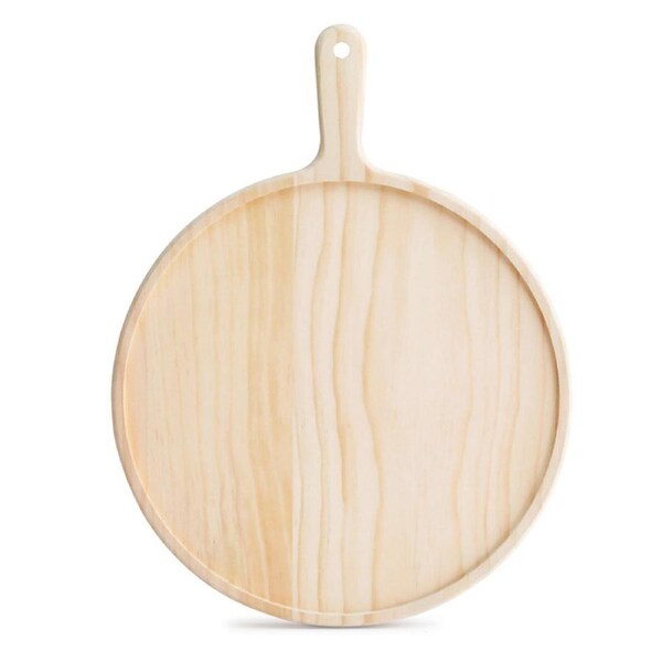 SOGA 9 inch Round Premium Wooden Pine Food Serving Tray Charcuterie Board Paddle Home Decor
