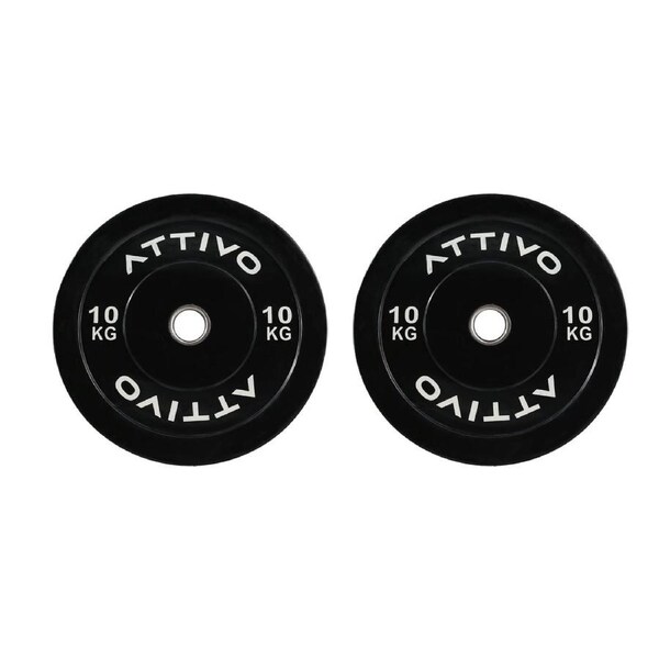 2" Olympic Bumper Plate Weight Plates with Steel Hub in Pairs High-Bounce Olympic Weight Plates - 10kg Pair