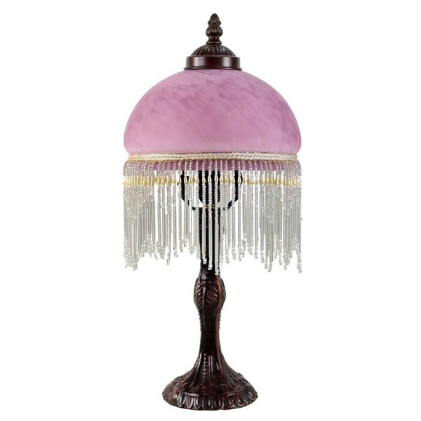 Beaded Victorian Table Lamp Purple