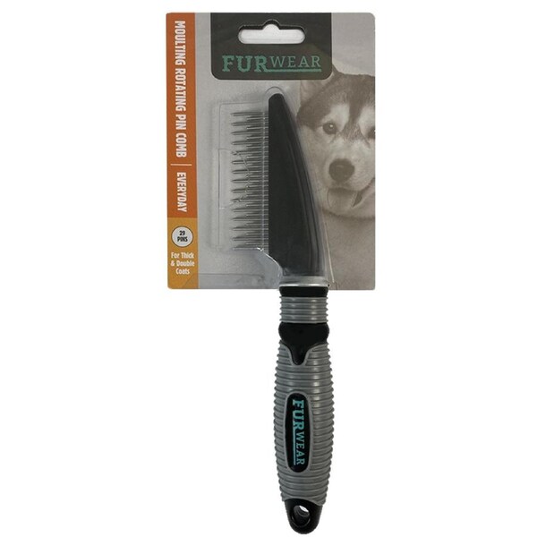Furwear Rotating 29 Pin Comb For Pets/Dogs Grooming Thick/Double Coats Grey