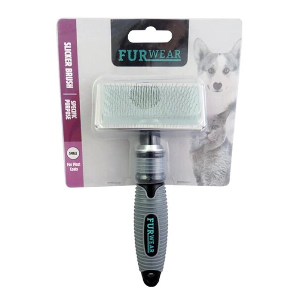 Furwear Slicker Brush For Pets/Dogs/Cats Most Coat Types Deshedding Small Grey